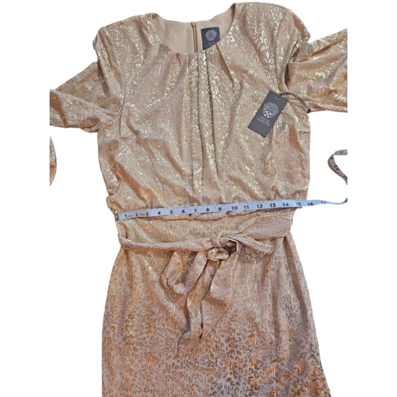 Vince Camuto Woman's Dress Leopard-print Tie-detail Blouson long sleeves Mini - Picture 8 of 12